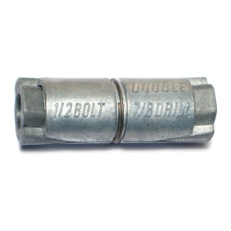 Midwest Fastener Double Lag Shield, 1/2" Dia, Steel Zinc Plated, 25 PK 09038